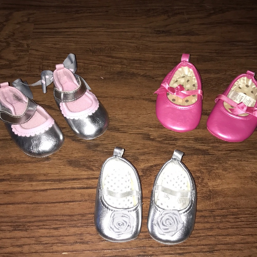 3 pairs baby girl shoes